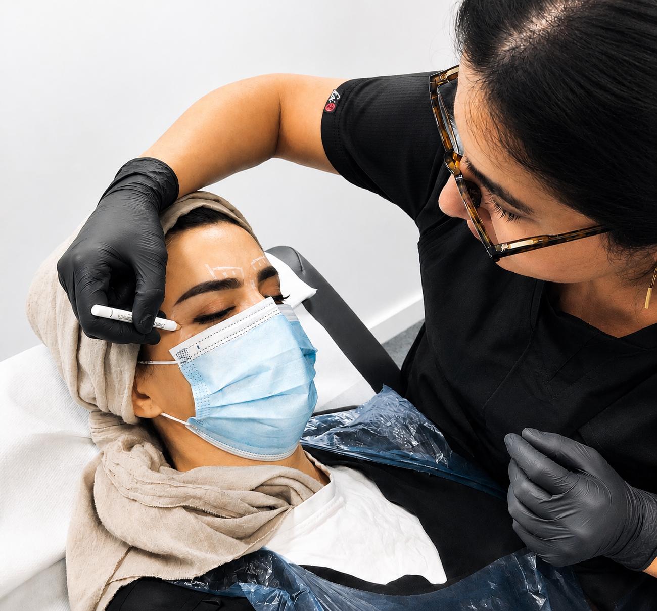 Chiman, founder of Ava Aesthetics & Laser, in the clinic treatment room